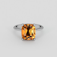 8.50 Ct. Orange Citrine Ring, Silver 1