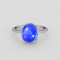 3.83 Ct. Blue Sapphire Ring, Silver 1