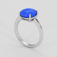3.83 Ct. Blue Sapphire Ring, Silver 2