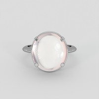 9.54 Ct. Pink Rose Quartz Ring, 14K White Gold 1