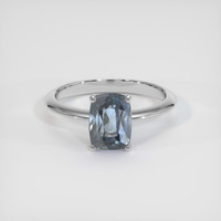2.43 Ct. Greyish Blue Sapphire Ring, 14K White Gold 1