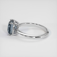 2.43 Ct. Greyish Blue Sapphire Ring, 14K White Gold 4