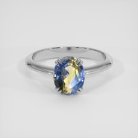 1.85 Ct. Bi Color Sapphire Ring, 14K White Gold 1