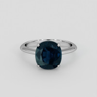 4.88 Ct. Greenish Blue Sapphire Ring, 18K White Gold 1