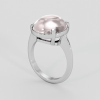 9.54 Ct. Pink Rose Quartz Ring, 18K White Gold 2
