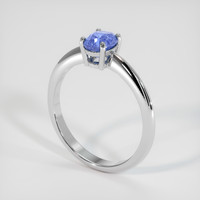 1.06 Ct. Blue Sapphire Ring, 18K White Gold 2
