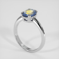 1.85 Ct. Bi Color Sapphire Ring, 18K White Gold 2