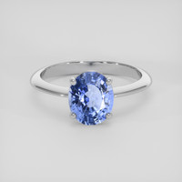 2.09 Ct. Blue Sapphire Ring, 18K White Gold 1