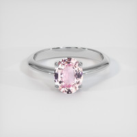 1.58 Ct. Pink Sapphire Ring, 18K White Gold 1