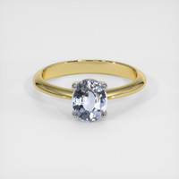 1.25 Ct. Blue Sapphire Ring, 18K White & Yellow 1