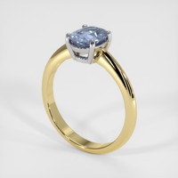 1.25 Ct. Blue Sapphire Ring, 18K White & Yellow 2