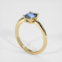 0.89 Ct. Blue Sapphire Ring, 10K Yellow Gold 2
