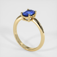 0.67 Ct. Blue Sapphire Ring, 10K Yellow Gold 2