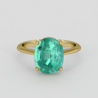4.00 Ct. Emerald Ring, 18K Yellow Gold 1