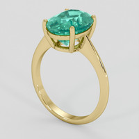 4.00 Ct. Emerald Ring, 18K Yellow Gold 2