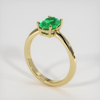 1.17 Ct. Emerald Ring, 18K Yellow Gold 2