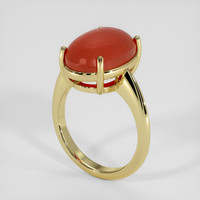 7.56 Ct. Orange Coral Ring, 18K Yellow Gold 2
