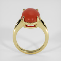 7.56 Ct. Orange Coral Ring, 18K Yellow Gold 3