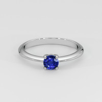 0.53 Ct. Blue Sapphire Ring, 18K White Gold 1