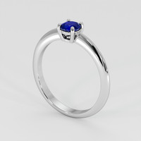 0.53 Ct. Blue Sapphire Ring, 18K White Gold 2