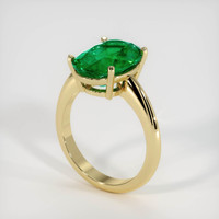 4.54 Ct. Emerald Ring, 18K Yellow Gold 2