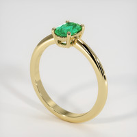 0.58 Ct. Emerald Ring, 18K Yellow Gold 2