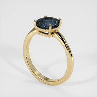 1.94 Ct. Greenish Blue Sapphire Ring, 18K Yellow Gold 2