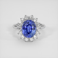 5.56 Ct. Blue Sapphire Ring, Platinum 950 1