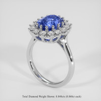 5.56 Ct. Blue Sapphire Ring, Platinum 950 2