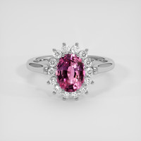1.68 Ct. Pink Sapphire Ring, Platinum 950 1