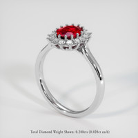 1.24 Ct. Ruby Ring, Platinum 950 2