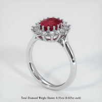 2.31 Ct. Ruby Ring, Platinum 950 2