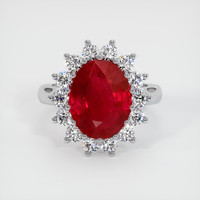 5.03 Ct. Ruby Ring, Platinum 950 1