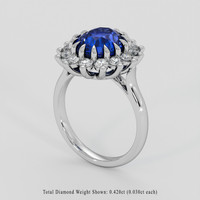 3.10 Ct. Blue Sapphire Ring, Platinum 950 2