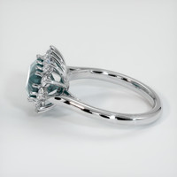 2.59 Ct. Bluish Green Sapphire Ring, Platinum 950 4
