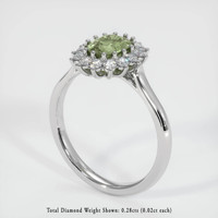 1.10 Ct. Yellowish Green Sapphire Ring, Platinum 950 2