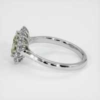 1.10 Ct. Yellowish Green Sapphire Ring, Platinum 950 4