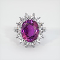 8.10 Ct. Pinkish Purple Sapphire Ring, Platinum 950 1