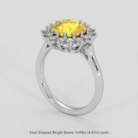 3.09 Ct. Yellow Sapphire Ring, Platinum 950 2