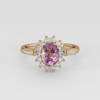 1.57 Ct. Bi Color Sapphire Ring, 14K Rose Gold 1