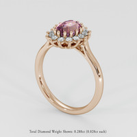 1.57 Ct. Bi Color Sapphire Ring, 14K Rose Gold 2