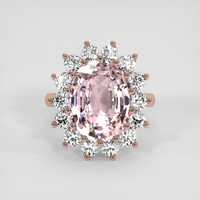 7.81 Ct. Peach Sapphire Ring, 14K Rose Gold 1