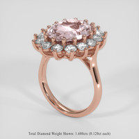 7.81 Ct. Peach Sapphire Ring, 14K Rose Gold 2