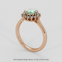 1.25 Ct. Bluish Green Sapphire Ring, 14K Rose Gold 2