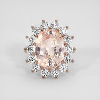 9.68 Ct. Peach Sapphire Ring, 14K Rose Gold 1