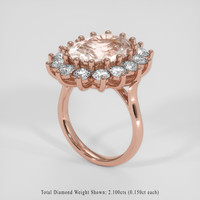 9.68 Ct. Peach Sapphire Ring, 14K Rose Gold 2