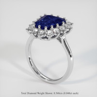 3.43 Ct. Blue Sapphire Ring, 10K White Gold 2