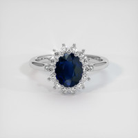 2.04 Ct. Blue Sapphire Ring, 10K White Gold 1