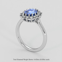 1.97 Ct. Blue Sapphire Ring, 10K White Gold 2