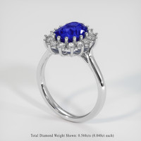 2.99 Ct. Blue Sapphire Ring, 14K White Gold 2